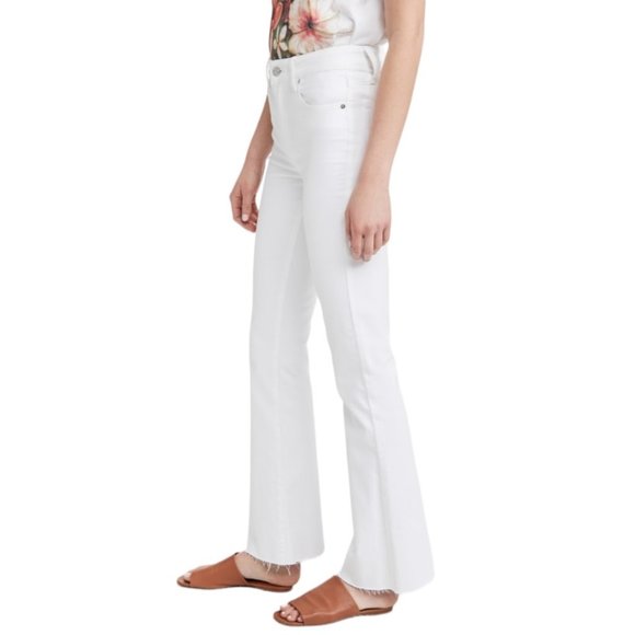 PAIGE High Rise flared Laurel Canyon Jeans in Crisp White Size 27 - Picture 1 of 9